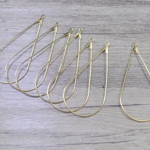 15/25/50Pairs Gold Plated Teardrop Earrings,Earring Components,Openable Earwire,DIY Earring,Teardrop Earring Hook Findings,25x52mm