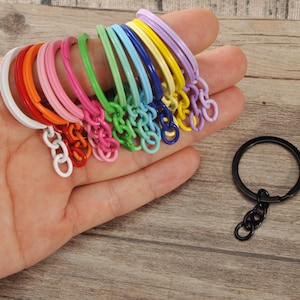 5, 20 or 50 Bulk Key Chain Rings,Colorful Starter Chain Base, Split Ring, 30mm key ring With 26mm Chain,Key Chain Supply