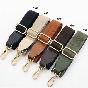 55 Adjustable Solid Color Bag Strap,3.8cm Width Crossbody Strap, PU Leather Purse Handle Chain, Shoulder Handbag Strap,Replacement Strap image 2