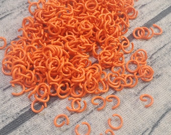 High Quality,100Pcs Orange Open jumprings,8mm Metal Jump Rings,jump ring Link ,Connector Open Jump Rings, Earrings Jewellery Findings