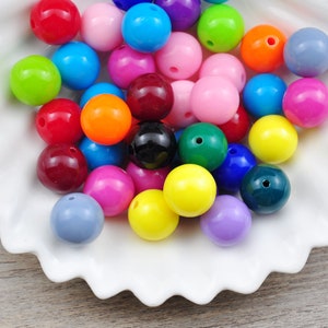 100 Stück 14mm runde Perlen, runde Kunststoffperle, Acryl Gumball Perlen, Bubblegum Perlen, runde Spacer Perlen, bunte runde Perlen, Großhandel Perlen