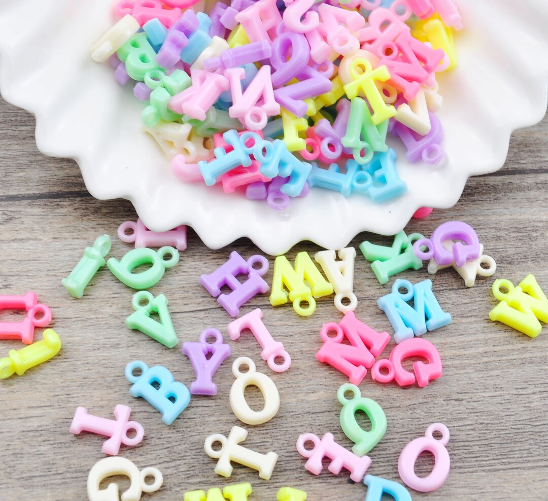 300pcs/ Pack Acrylic Alphabet Letter Charms mixed Plastic Etsy