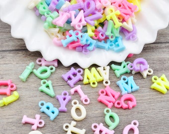 300Pcs/ pack Acrylic alphabet letter charms ,Mixed Plastic Acrylic Letter alphabet Beads, jewelry making beads,13mm