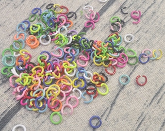High Quality,50-500Pcs Mixed Color Open jumprings,8mm Metal Jump Rings,jump ring Link ,Connector Open Jump Rings,Earrings Jewellery Findings