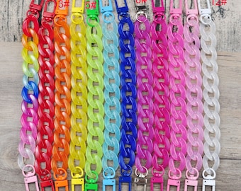 12Color Shoe Chains,Shoe Clips,Shoes Charms,Jelly Color Chain for Shoes,Acrylic link chain,Shoe Decoration,Chain shoe charms,Shoe Charm Gift