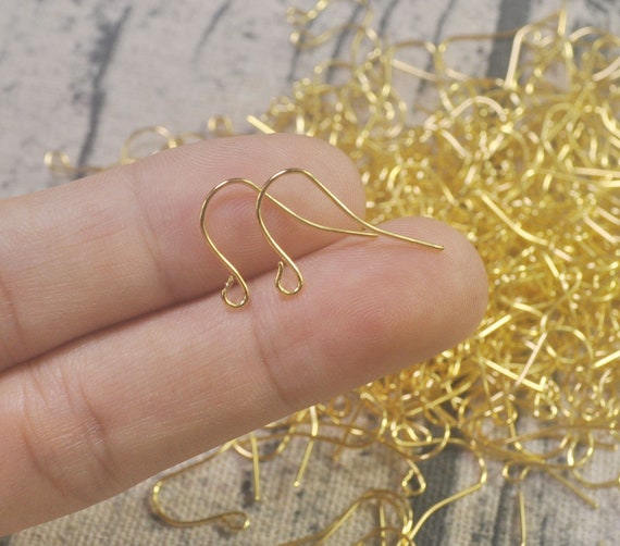 Gold Earring Hooks 200Pcs 14K Gold Plated Earring Hooks for Jewelry Making  Hypoallergenic Gold Earring Findings for Jewelry Making Bulk Pack