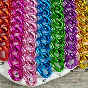 Heart plastic link chain,UV plated ABS plastic Chain Link,Twist Plastic Chain,Purse Chain,Necklace Chain,Sunglass Chain,Open Links Chain