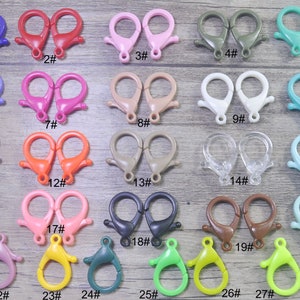 10/40Pcs Mixed Color Acrylic Plastic Lobster Clasp,25mm lobster claw clasps,Glasses Chain Clasps,Key Chain Snap Hook Clasps,Parrot Clasps