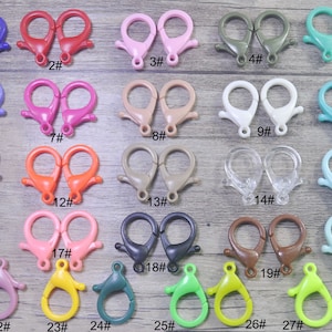 10/40Pcs Mixed Color Acrylic Plastic Lobster Clasp,25mm lobster claw clasps,Glasses Chain Clasps,Key Chain Snap Hook Clasps,Parrot Clasps