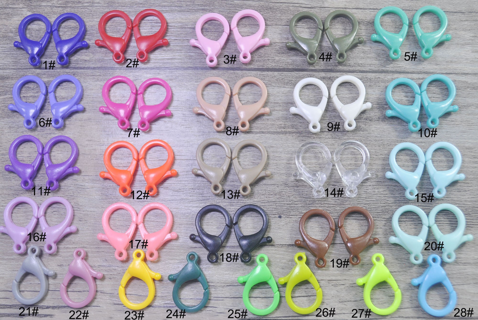 29x19x5mm Mixed Color Heart Plastic Lobster Clasp Hooks Connectors