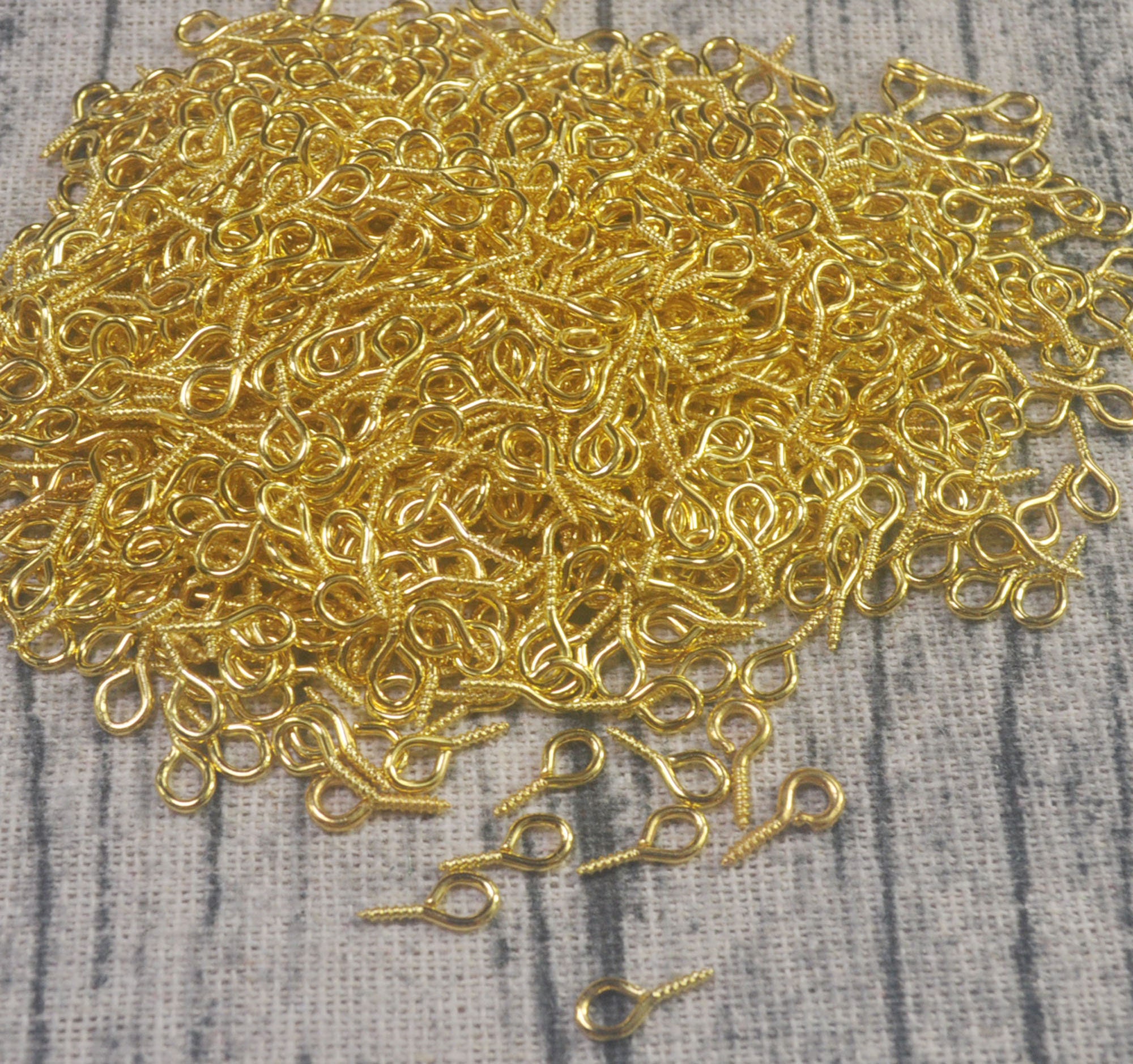 100 300 500 Pieces Tiny Gold Eye Screws for Pendants Screw Etsy