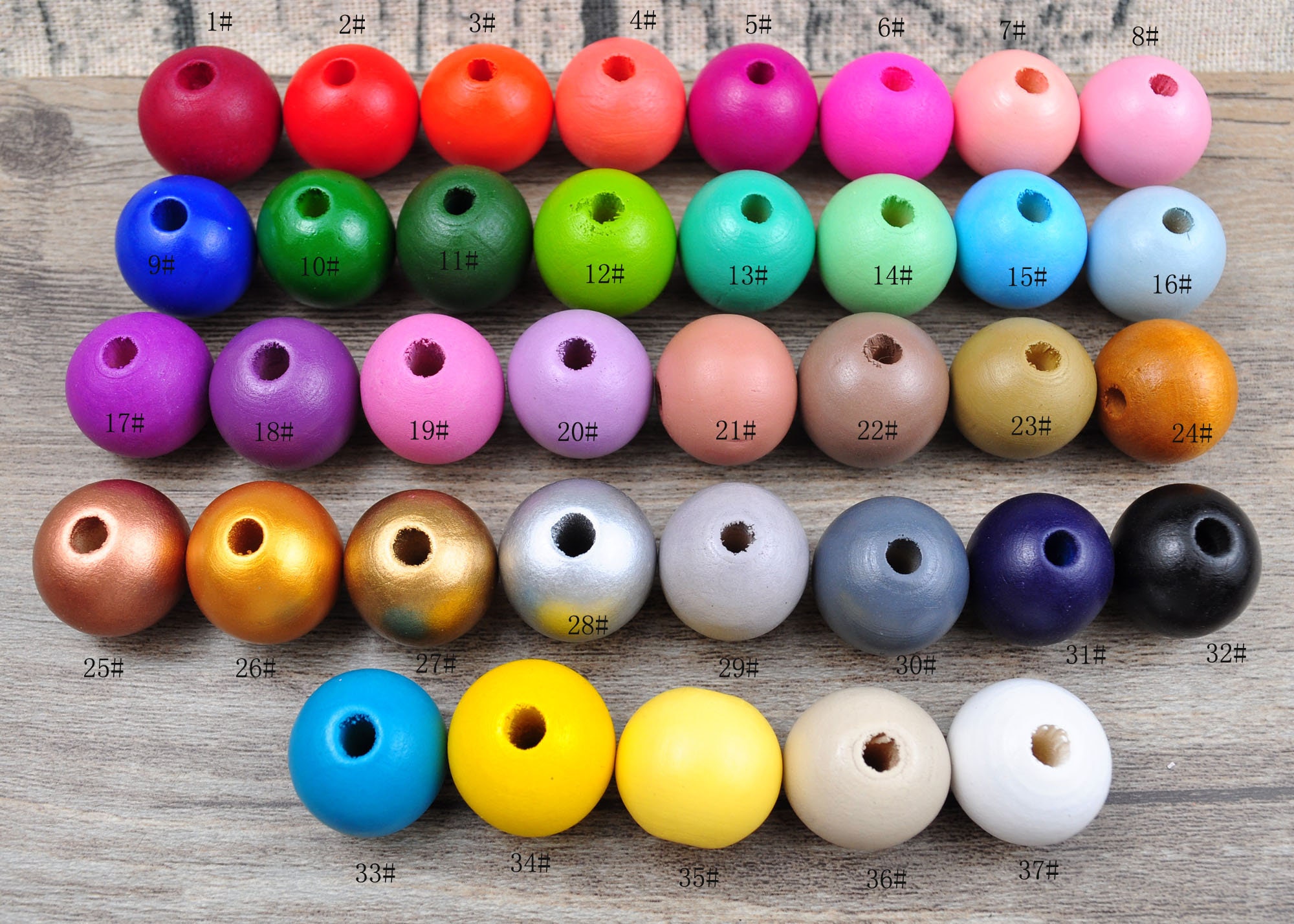Hadoife Natural Wood Beads1110 Pcs Wooden Beads for Crafts Round Loose  Spacer Bead with 1 Roll Crystal Elastic Line for DIY Jewelry Craf