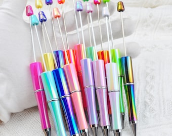 Kit Penne Per Perline Fai Da Te 300 Pezzi - 100 Penne In Plastica Con Ricariche Nere E Sacchetti - Ideale Per Scuola E Ufficio