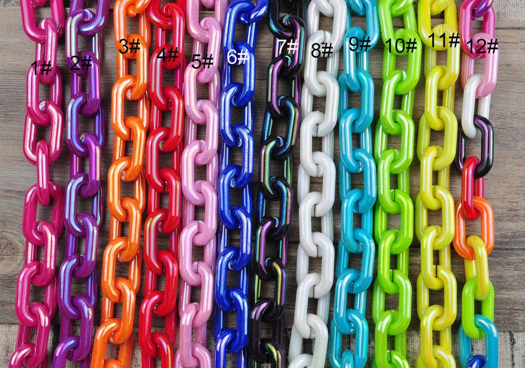 Large AB Colored Acrylic Curb Chain Links,plastic Chain for Glasses ...