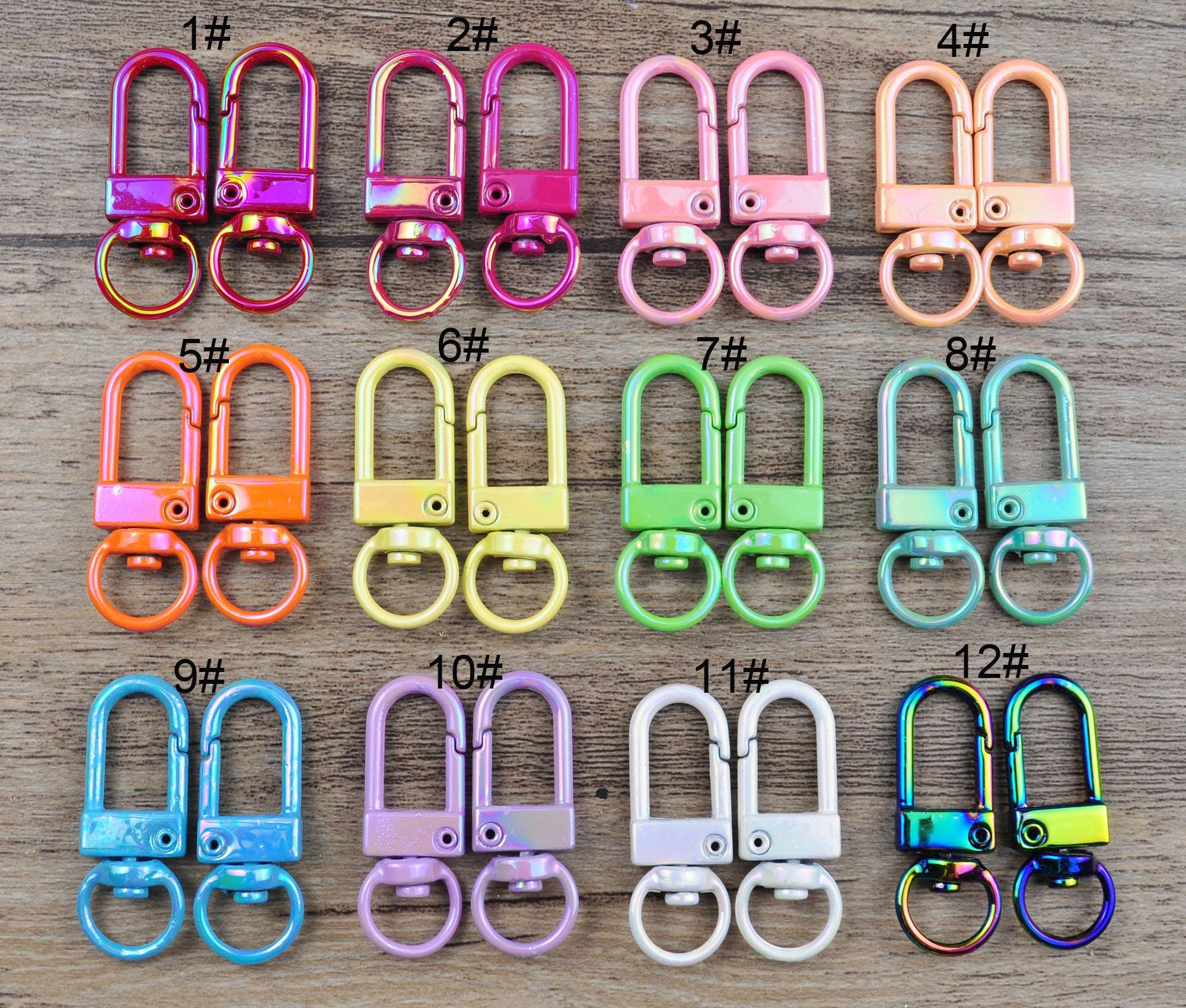 AB Colorful Metal square Clasp clip,Enamel Swivel clasp connector for Keychain,Lobster clasp Handbag hardware key hook Findings Keychain