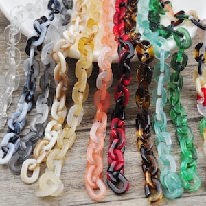 Open Link Chain,Colourful plastic chain, acrylic chain with oval links,Small Chain,link plastic chain，Curb chain links，Jewelry Making Chain