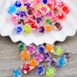 100Pcs Mixed Colors Transparent Acrylic Rainbow Rhombus Spacer Beads,8mm beads,necklace/bracelet beads
