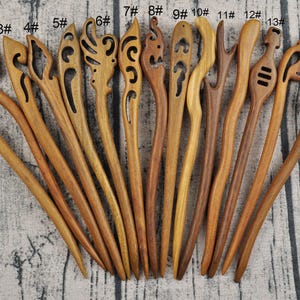 1-10st vintage haarspeld, houten haarspeld van hoge kwaliteit, gesneden houten haarstok, handgemaakt natuurlijk sandelhout, houten haarvork, haarspeld sieraden