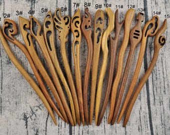 1-10 Stück Vintage Haarnadel, hochwertige Holz Haarnadel, geschnitzte Holz Haarstab, handgefertigte natürliche Sandelholz, Holz Haargabel, Haarnadel Schmuck