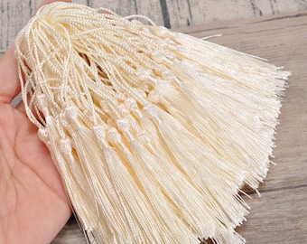 20Pcs/50Pcs/100Pcs Cream Bookmark Tassels， Silk Tassels，Tassel Pendant,DIY Craft Tassels,Bookmark Making Supplies,5" Long