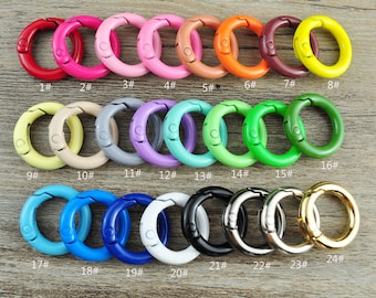 5pcs Spring Round Ring Clasps,mixed Color Round Clasp, Snap Clip