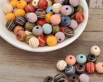 Efco 15 Pièces 20 Mm Perles En Bois Non Traité Avec Trou De 4 Mm De