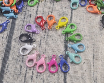 10-100Pcs lobster claw clasp，Mixed Color,DIY Jewelry Making Findings -- 16x7mm