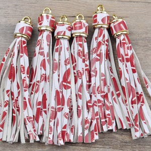 10cm PU Leather Tassel for KeyChain,Wine Red Rugby Handmade Tassel,Tassel for Handbag,Gold Cap Tassel,PU Tassel DIY Bag Charm Decoration