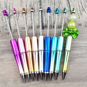 1Pcs Beadable Pens,UV Plated Beadable Pens,Mixed Pen,Plastic Pen,DIY Bead Pens