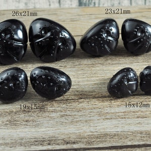 20 pezzi 15 mm/19 mm/23 mm/26 mm naso di cane triangolare nero, naso di sicurezza nero, naso di bambola nero, naso di plastica triangolare nero