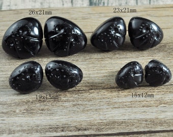 20Pcs 15mm/19mm/23mm/26mm Black Triangle Dog Nose，Black Safety Nose,Black Doll nose,Triangle Black Plastic nose
