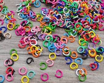 High Quality,200-500Pcs Mixed Color Open jumprings,6mm Metal Jump Rings,jump ring Link,Connector Open Jump Rings,Earrings Jewellery Findings