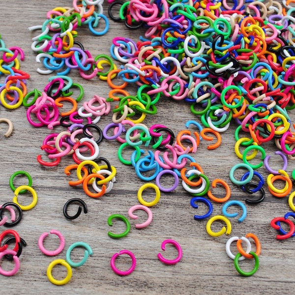 High Quality,200-500Pcs Mixed Color Open jumprings,6mm Metal Jump Rings,jump ring Link,Connector Open Jump Rings,Earrings Jewellery Findings