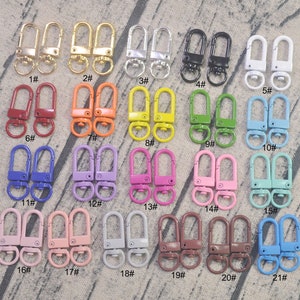 10/30/50/100Pcs Mixed Color lobster swivel clasps key ring,Lobster Swivel Clasps Clips Bag Key Ring Hook Findings Keychain--34x13mm