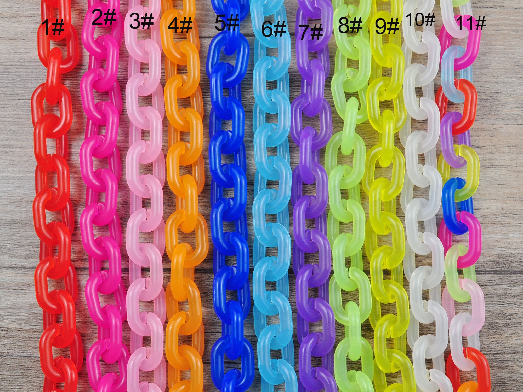 Acrylic Curb Chain Links,10 Colors Oval Plastic Chain for Purse Chain ...