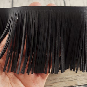 78mm Leather Tassel Fringes,Fringe Trim Faux Suede Black Suede,for costume,bags,purses,key chains,shoes,accessories,Indian fringes