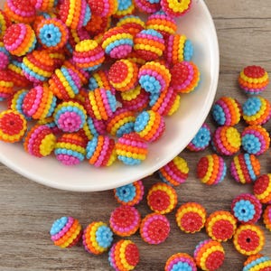 10mm/12mm Acrylic Round Beads,Rainbow Berry Beads，Boho Beads，Chunky Bubblegum Beads,Gumball Beads,Bead for Bracelet，Earring,Necklace Jewelry