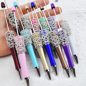 13 Colors，Retro Beadable Pens,1-10Pcs DIY Beadable Pens,Beadable pens and refills,Plastic Pens,Pen Blank,DIY Bead Pens,Black Ink,Gifts