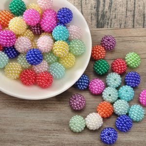 14 mm runde Acrylperlen, Mix Pearl Ball Beads, Berry Beads, Chunky Bubblegum Beads, Gumball Beads, Bead für Armband, Ohrring, Halskettenschmuck