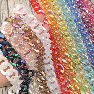 AB Color Acrylic Chain Links Open Link Chunky Plastic Chain Links