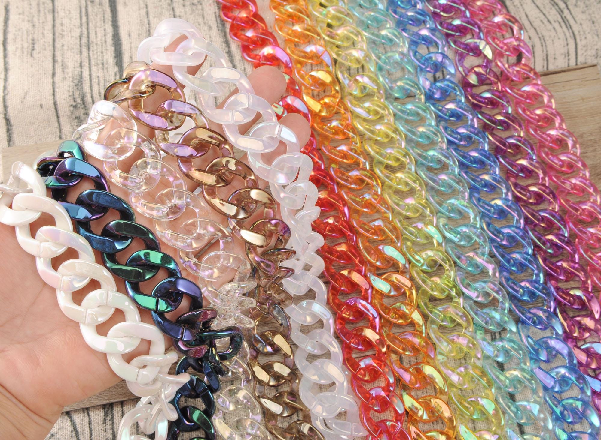 AB Color Acrylic Chain Links Open Link Chunky Plastic Chain Links