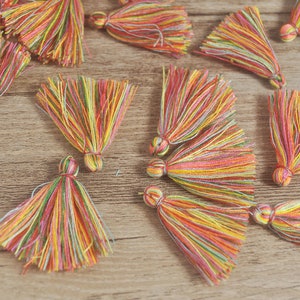 10/30/50/100Pcs 1.18&quot; Mixed Color Tassels,3cm Handmade Cotton Tassels,Tassels Trim Fringe,Small Tassel Supplies, Jewelry Tassels