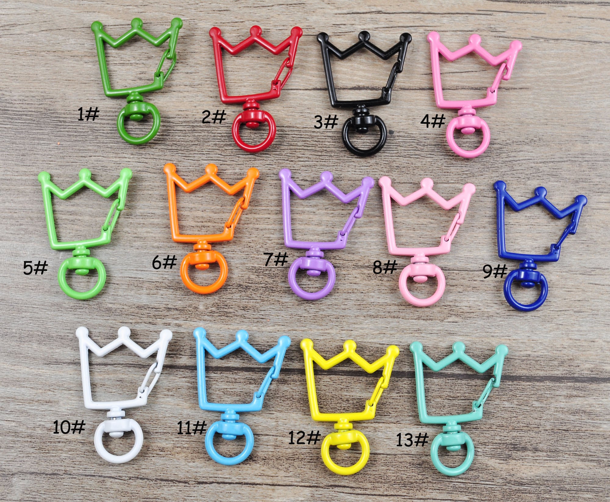 10pcs/lot Crown Snap Hook Trigger Clips Buckles， for Keychain
