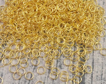 Anillas de unión, lote de 200 unidades de 6 mm x 0,7 mm, chapadas en oro, conectores para bisutería DIY, accesorios para la fabricación de joyas, venta al por mayor.
