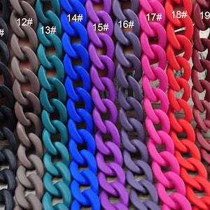 Plastic Link Chain,19 Colors Acrylic Curb Chain Links,flat Twist ...