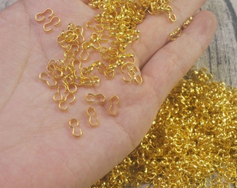 100pcs/lot  Buckle Clasp Connectors ，3 shape connector brass quick links，Gold Plated Clasp Connectors For Jewelry Making Finding ,4x8 mm