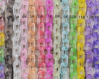 Large Translucent Acrylic Curb Chain Links,Plastic Chain for Glasses Chain,Sunglass Chain,Bag Chain,Open Links Necklace Chain,31x19mm