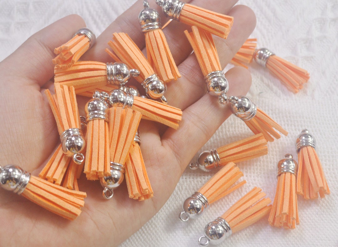 50 Light Orange Tassels 1.5'' Faux Suede Leather Etsy UK