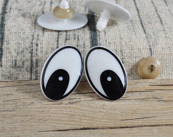 20Pcs(10 Pairs) Cartoon Safety Eyes, Plastic Comic Eyes，Safety Eyes，Printed Eyes， Comic Eyes，29x19mm