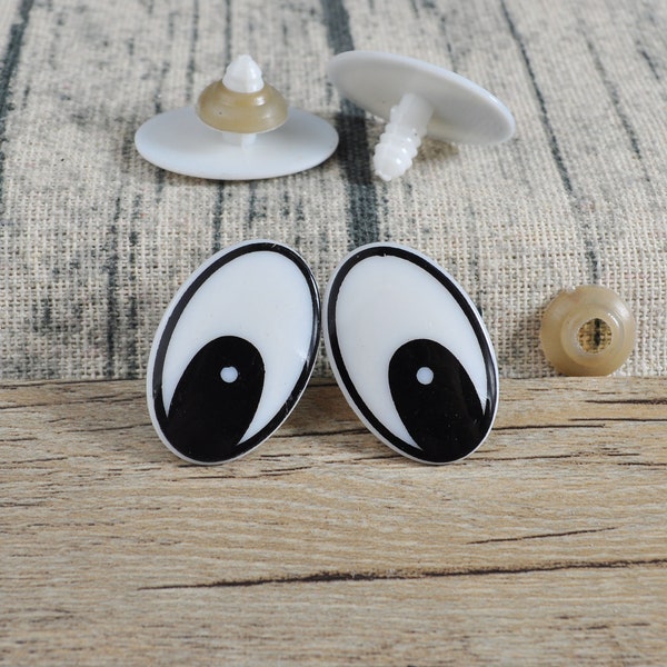 20Pcs(10 Pairs) Cartoon Safety Eyes, Plastic Comic Eyes，Safety Eyes，Printed Eyes， Comic Eyes，29x19mm